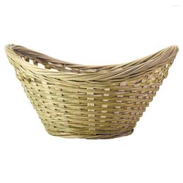 Dinnerware Sets Bamboo Storage Basket Woven Tray Natural Style Egg Weaving Household Multi-function Fruit Home Holder