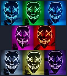 Halloween LED Mask Halloween Party Masque Masquerade Masks DJ Party Light Up Masks Glow In Dark Neon Mask8862462