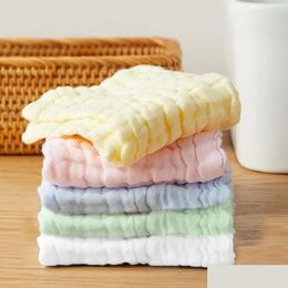 Towels & Robes Towels Robes 5Pcs Hydrophilic Cloths Baby Towel Muslin Cloth Cotton Gauze Washcloths Washable Wipe Face Hand Gifts For Dhnvk