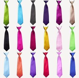 100Pc Baby Boy School Wedding Elastic Neckties neck TiesSolid Plain Colours 32 Child School Tie boy7201781