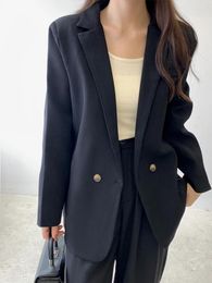 Women's Suits High-end Fashion Suit Jacket 2024 Spring And Autumn Double-breasted Loose Casual All-match Office Lady Blazer Top