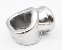 Three Hole Stainless Stell Scrotal Binding Cock Ring Penis Ring Male Cage Penis Sleeve Sex Toys for Male B2-2-1496552847