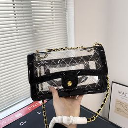 Women's Crossbody Bag Transparent Jelly Bag Classic Chain Bags Single Shoulder Bags Hot Season Simple and Practical Original Quality