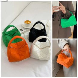 Messenger Bags Fashion Rhombus Embroidered Nylon Pillow Bag Mini Womens Handbag Top Handle Handheld Girl Makeup Bag Small Satchel Phone PouchL2403