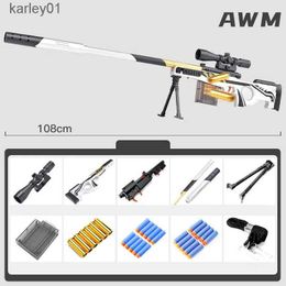 Gun Toys Soft Bullet Toy Gun Sniper Rifle Foam Darts Blaster M M24 98k Airsoft Gun For Kid Adults Outdoor Games CS Shooting yq240307