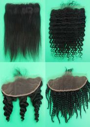 Straight body wave Loose Deep Kinky Curly Kinky Straight Brazilian Human Hair lace frontal 13x4 Lace Frontal Closure Hair1686323