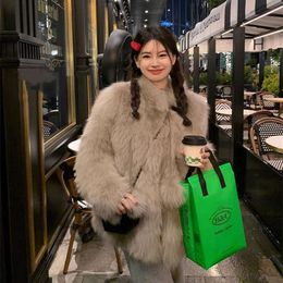 2023 Autumn/Winter New Fox Like Grass Women Haining Fashion Thickened Fur Coat For Youth Warmth 629143