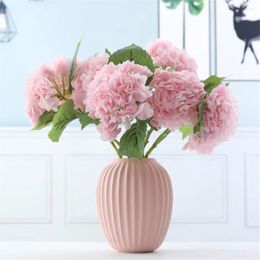 Decorative Flowers Artificial Ornamental Plant Green Hydrangea Sweet Alyssum False Bonsai Home Office Decorate