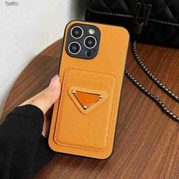 Cell Phone Cases 2023 New Designer Phone Cases Pro Max Classic Letter Design Leather Mobile Back Cover With Card Holder Pocket CaseH240307
