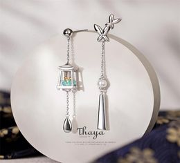Thaya Women Earring Silver Needles Tassels Green Lantern Eardrop Exquisite s Dangle For Luxury Fine Jewellery 2106163163384