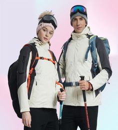 Skiing Jackets Winter Men Women Ski Jacket Outdoor Hiking Suit Waterproof Plus Velvet Snowboard Coat Warm Windproof Thicken2847167