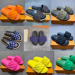 Pool-Pillow-Slipper, bequeme Pantoletten-Sandalen, Plateau-Designer-Sandalen-Slipper für Damen, Vorderriemen, einfach zu tragender Slip, schwarze, graue, grüne, dunkelblaue, rosafarbene, braune Sandale