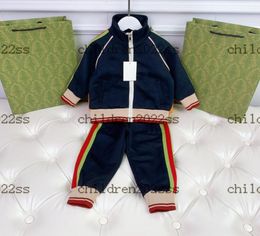 22fw kids clothing sets autumn boys classic zip sports sets brand designer hoodie sweatshirt highend cotton hooded jackets with l8506358