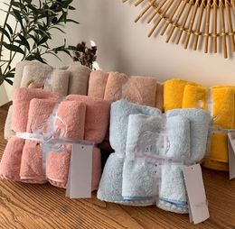 New American Towels Two-Piece Set Cartoon Towel Coral Fleece Absorbent
