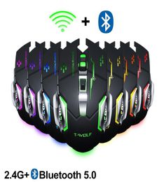 Usb 24g Bluetooth 50 Q13 Charging Mute Wireless Mice Game Business Luminous Mechanical Mouse Epacket5144696