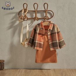 Sets EWODOS Baby Girls Autumn Fall Outfits Dress Set Fashion Sleeveless Dress and Plaid Long Sleeve Jackets for 03 Years Baby Girls