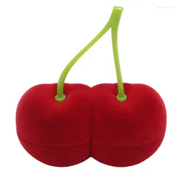 Jewelry Pouches Trendy Box Cherry Shaped Accessories Storage Case Earring F19D