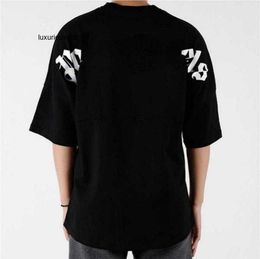 Men's T-Shirts 22s Mens palm t Shirt Palmangel City Designer Limited Inkjet Graffiti Letter Printing Mens Womens Sailboat Short-sleeved Casual Angels tshirt 2024