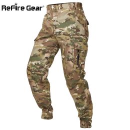 Pants ReFire Gear Men's Tactical Military Pants Multipocket Casual Camouflage Jogger Pant Male Waterproof Commuter Cargo Trousers