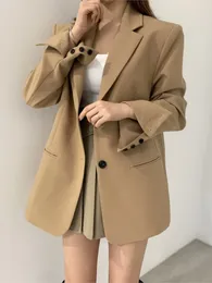 Women's Suits Korean Fashion Women Elegant Casual Blazer Long Sleeve Solid Chic Vintage Business Jackets Coat Female Clothes Formal Blaser