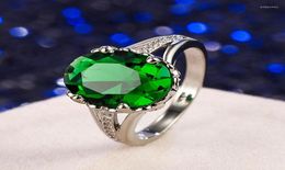 Cluster Rings Luxury 925 Sterling Silver Vintage Emerald Diamond For Women Genuine Fine Jewellery Wedding Anniversary Gift Whole2235437