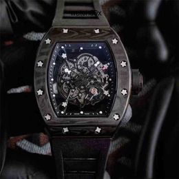 Richa Luxury Business Mens Wristwatch Mechanics Leisure Watches Rm055 Multifunctional Automatic Machine Mill Carbon Fiber Tape Mens High Quality