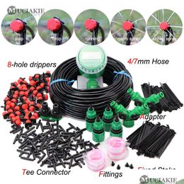 Sprayers Muciakie 550M Matic Garden Watering Adjustable Drip Irrigation System Digital Water Timer Controller 47Mm Micro Drop Kits Dr Dhgzl
