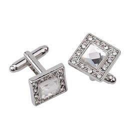 Cuff Links Diamond Square Men Shirt Cufflinks French Shirts Business Suit Fashion Jewelry Will And Drop Delivery Dh3L7