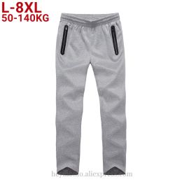 Sweatpants Big Size 8xl 7xl 6xl Sweatpants Men Joggers Track Pants Elastic Waist Sport Casual Trousers Fitness Gym Clothing Black Grey Blue