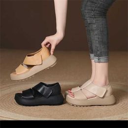 Stylish Summer Sandal Women Thick Sole Sandals Platform Wedges Womens Fish Mouth Shoes Casual Sandles Heels Flip Flop 240228