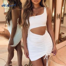 Dress 2022 Summer European and American Sexy Laceup Hollow Dress Bag Hip Fold Dress Girl Day Dress Female Bandage Dress Sexy Dress