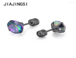 Stud Earrings 1 Pair Black Stainless Steel Ball Studs For Women With Diameter 3mm Earring Pin Corrosion Earr7900586