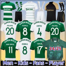 Sporting CP 22 23 24 Lisboa Futbol Formaları Lizbon Özel Coates Mathieu Jovane Sarabia Vietto 2023 Spor Clume De Futbol Gömlek Erkek Çocuk Kiti Maillot Üçüncü Away