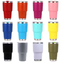 Water Bottles 304 Stainless Steel Coffee Mug 20 Oz 30 Spray Plastic Ice Bully Car Outdoor Beer Beverage Insulated Cold