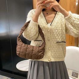 Evening Bags Bag Fashion Embroidery Thread Niche Design Zipper Rhombus Women Shoulder Shopping Korean Style Handbag Tote