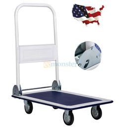 330lbs Platform Cart Dolly Folding Foldable Push Hand Truck Moving Warehouse 30 average based on 2 product ratings 5 1 4 0 3 0 2 7687962