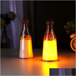 Night Lights Brelong Milk Bottle With Sleep Mes Light Drift Night Colorf Lover Gift Wishing Lamp 1 Pc Drop Delivery Lights Lighting In Dhlzf