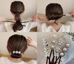 Hair Accessories Fashion Head Band Ball French Magic DIY Tool Bun Maker Sweet Dish Made Pearl Headwear3922409