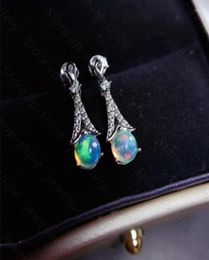 Stud Earrings Natural Opal 925 Silver Women39s Super Shiny Simple Atmosphere4683587