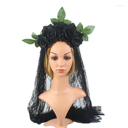 Hair Accessories Day Of The Dead Floral Headband Dia De Los Muertos Costume Halloween Flower Headpiece