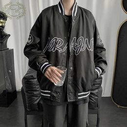 Jacket Mens and Womens Spring Cool Baseball Suit Western Prep Style Standing Collar Coat Loose Motorcycle Top Coat 240229