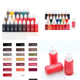 Tattoo Inks 1/2 Oz Professional Permanent Makeup Brow Line Body Art Tattoo Ink Drop Delivery Health Beauty Tattoos Body Art Dhagk