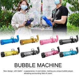 Novelty Games Novelty Games Novelty Games Super Bubble Machine Automatic Gatling Gun Toys Summer So Water 2 in 1 Electric For Kids 230111 Q240307