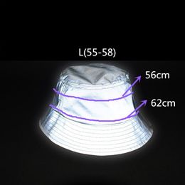 Fashion-Unisex Reflective Hat Glow In The Dark Hip Hop Outdoor Summer Beach Fishing Sun Bucket Hat Bob Chapeau Caps Wfgd809 Y190702548