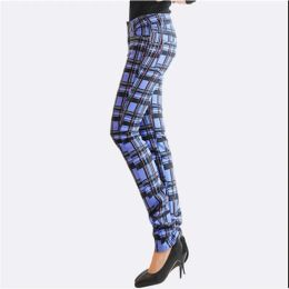 Capris 2019 Autumn Cotton Straight Red Plaid Women's Pants Full Length Casual Mid Waist Trousers For Women