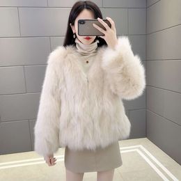 Haining True Fox Grass For Women's Winter New Youth Short Style Integrated Fashion Fur Coat 203528