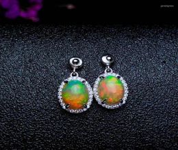 Stud Earrings Natural Opal Earring With 925 Silver For Women 7 9mm Beautiful Color2348381