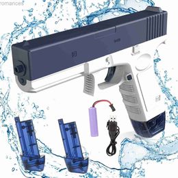 Toys Gun Sand Play Water Fun M416 water gun electric Glock GesmbH pistol shooting toy fully automatic summer beach swimming pool party 240307