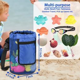 Portable Outdoor Belt bags large capacity kids Beach Shells Toy Storage waistpack Outdoor Travel Mesh collection bags