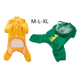 Dog Apparel Cartoon Rain Coat Teddy Bichon Wear Hooded Poncho For Small Dogs